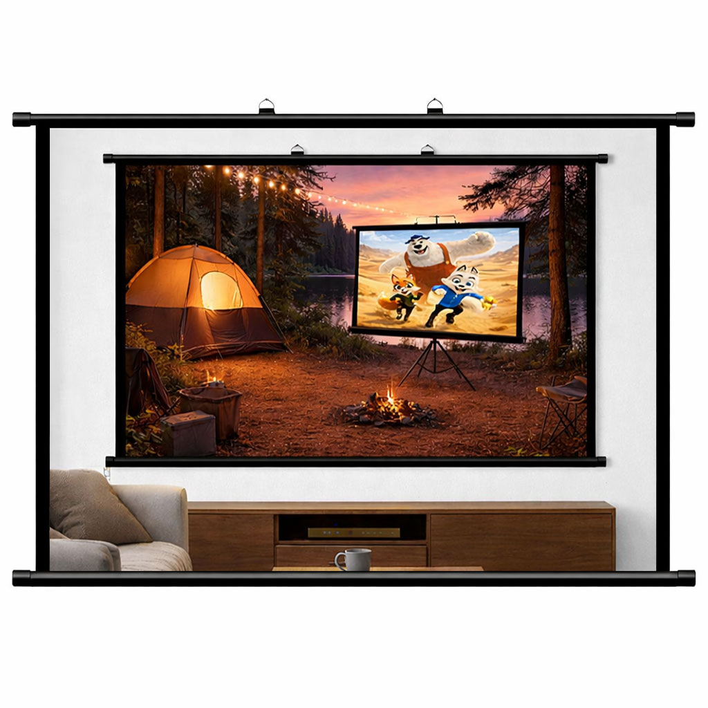 빔프로젝터 스크린 족자형 80 100 120인치 벽걸이 캠핑용 가정용 60 40인치 빔스크린 울트라매트원단 클래식뷰, 클래식뷰 60인치스크린 26,300원