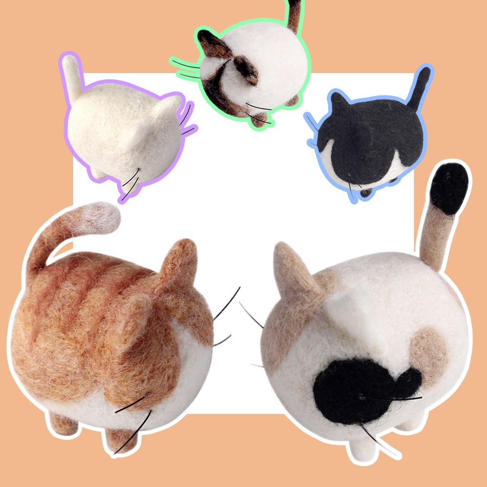 양모펠트 (한글설명서) 미니 강아지 고양이 시리즈 니들펠트 심심할때 인형만들기 세트, 검은냥이 3,910원