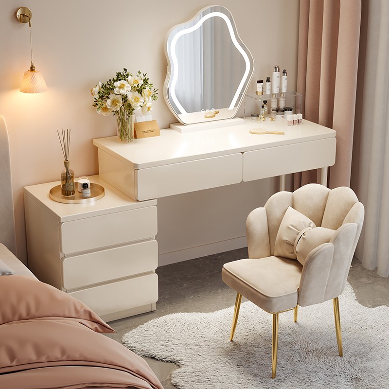 PercyLy 화장대 확장 서랍 수납 테이블 다용도 책상 럭셔리 화장대, 화이트 (단독화장대) 75,000원