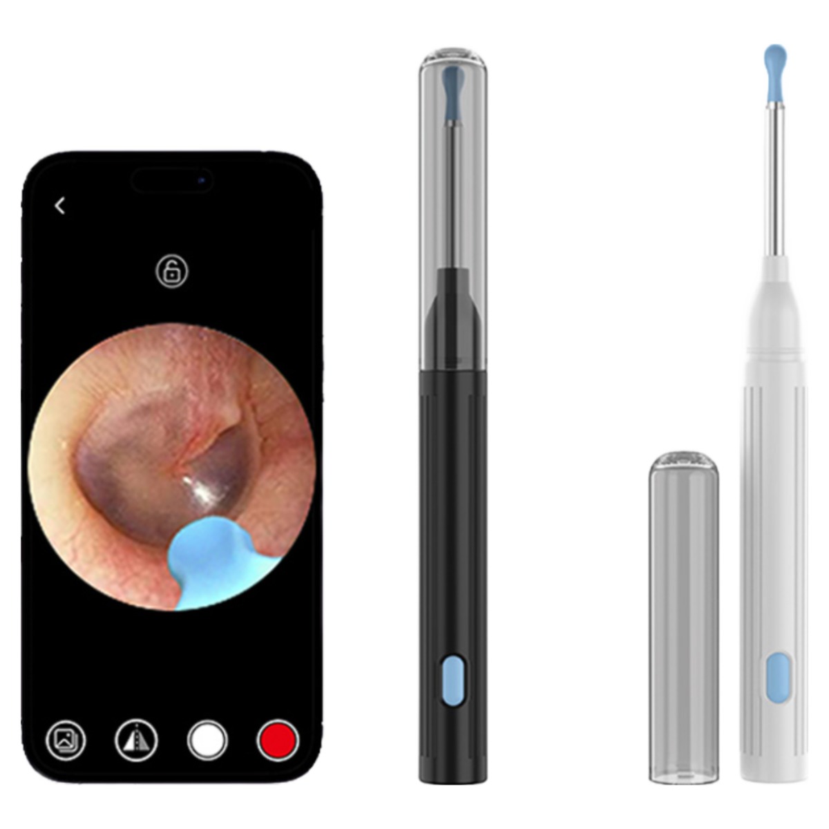 스마트 귀후비개 초고화질 내시경 귀이개 스마트폰 LED 조명 소프트헤드 Type-C충전, 흰색 22,000원