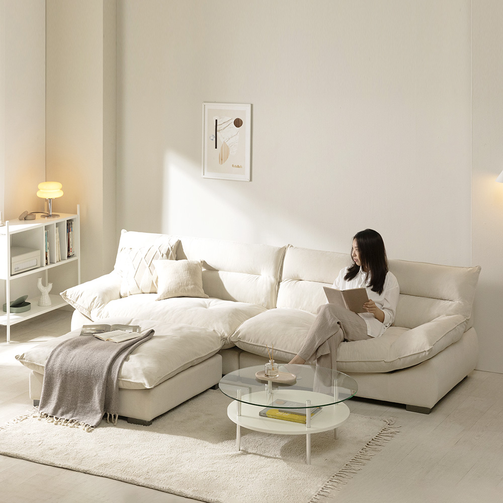 [즉시할인쿠폰 20만원+방문설치] 소프트 구름 아쿠아텍스 패브릭 푹신한 4인 소파 쇼파 649,000원