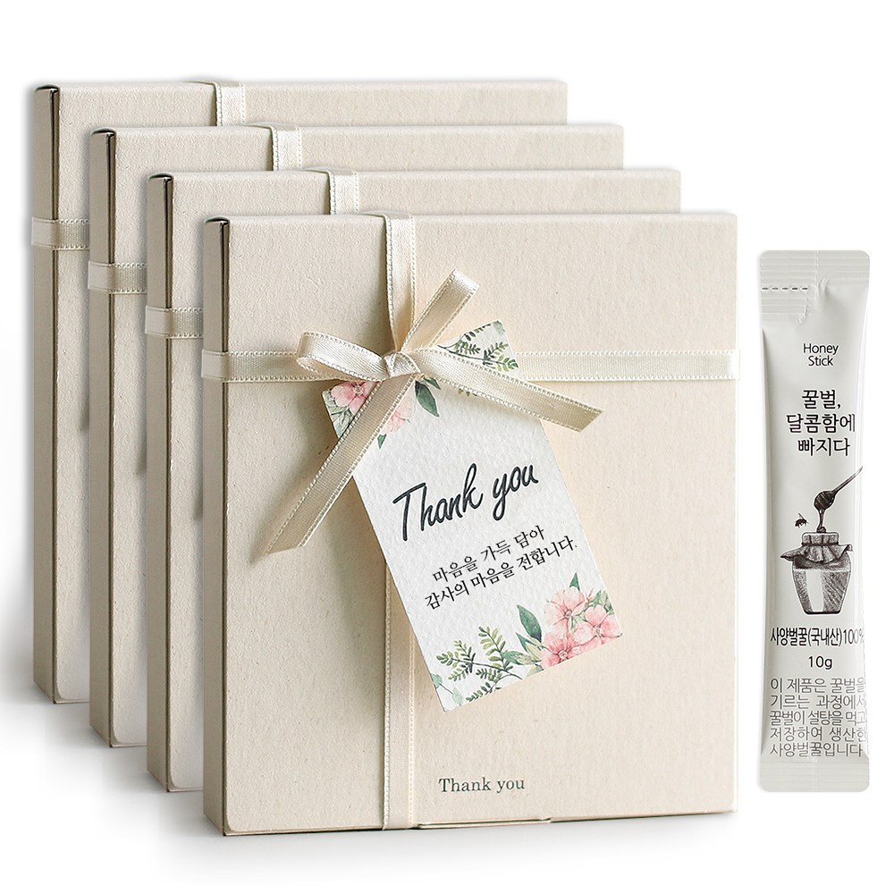 오몽스 국내산 꿀스틱 답례품 선물세트, 4세트, 리본 패키지 24,800원