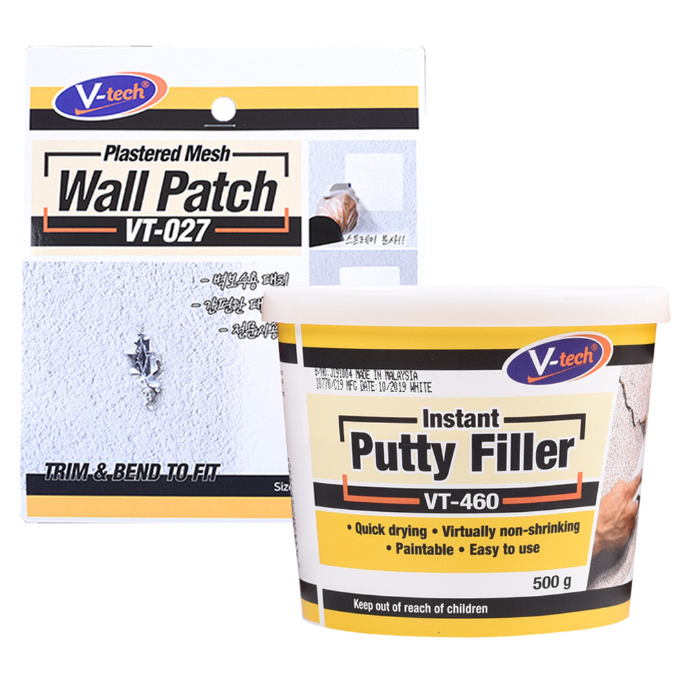 Vtech 벽 수리 월패치 + 충진제 퍼티필러 세트, 1세트, 현재가 10,000원