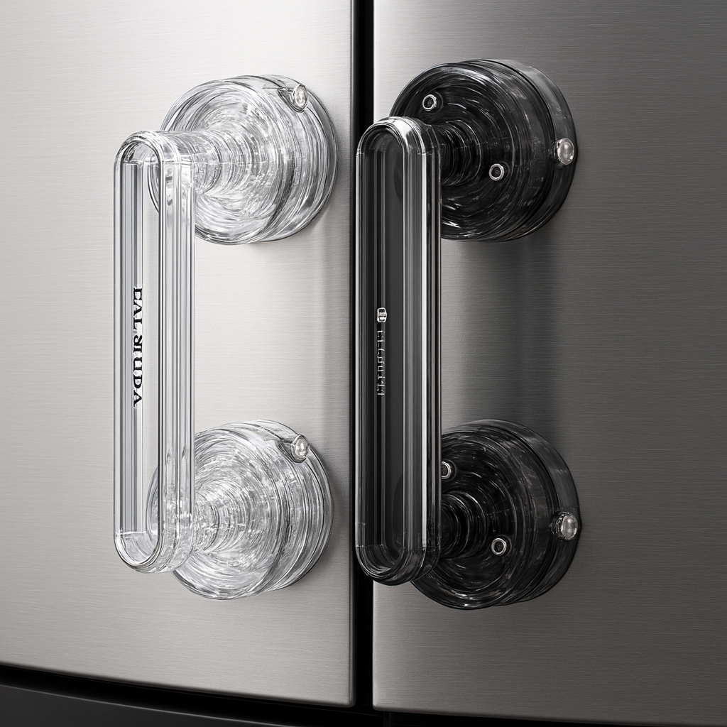 유니팡 무타공 고급 유리문 욕실 냉장고 가구 안전 손잡이 세트, 투명+그레이투명, 1세트 13,900원