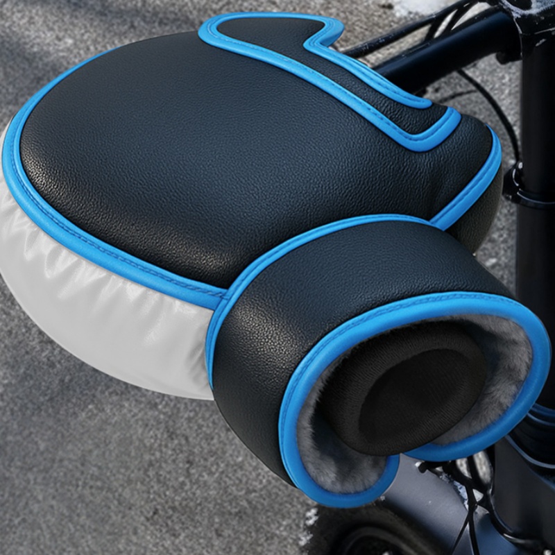 7Shadows 겨울 자전거 부동 장갑 가죽 방수 바람막이 핸들 커버, black-blue 19,990원