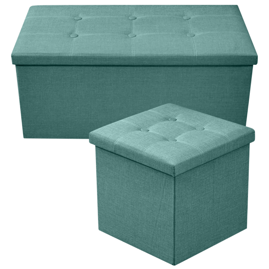 벨레스 접이식 수납형 스툴 중형+대형 세트, 1개, 피콕그린 39,900원