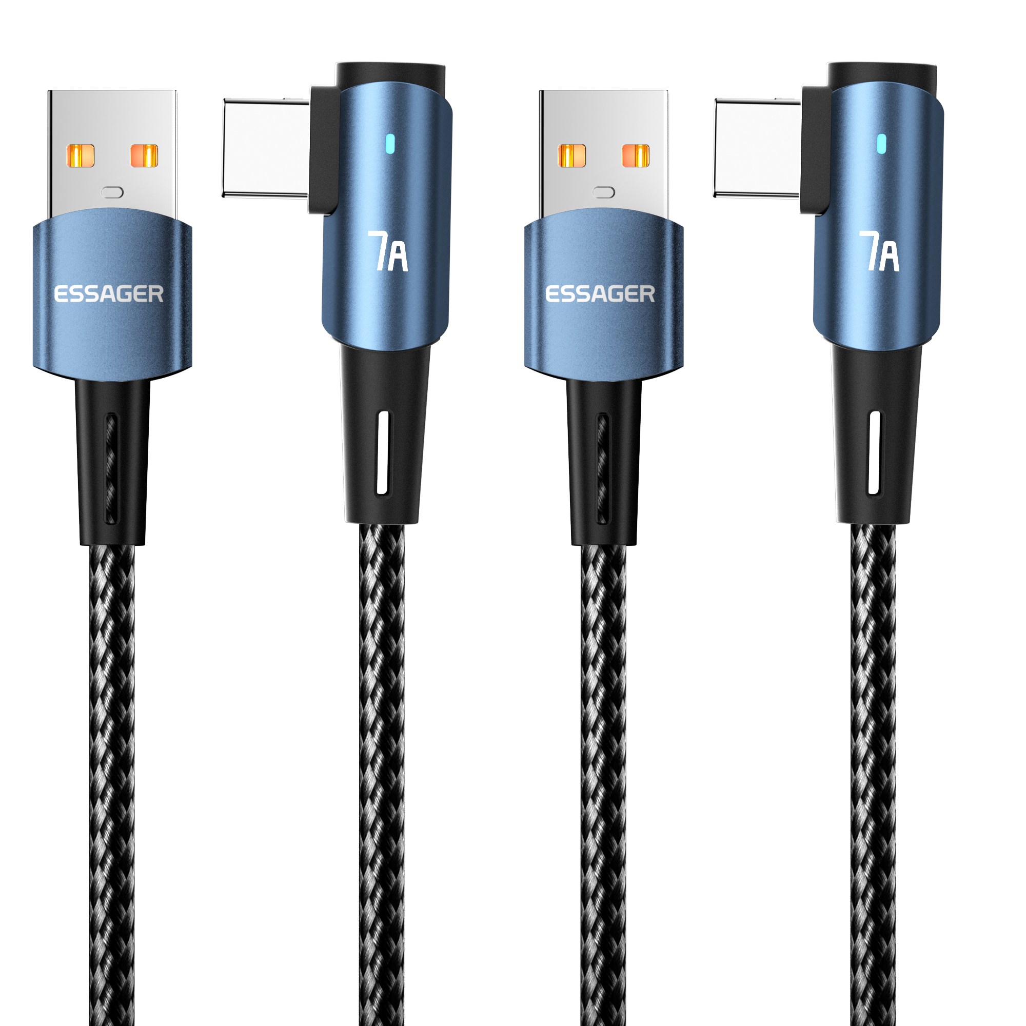 Essager 100W 7A 90도 퀵차지 L자형  PD USB A-C타입 고속 충전 케이블 2개입 11,150원