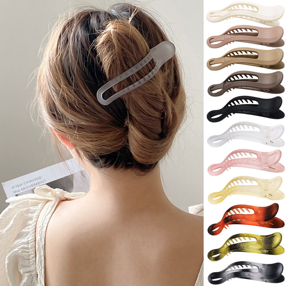 코욜하우키 [2개 세트] 배김 없는 올리머리 헤어 집게핀 여성 반묶음 머리핀 악어 헤어핀 5,900원
