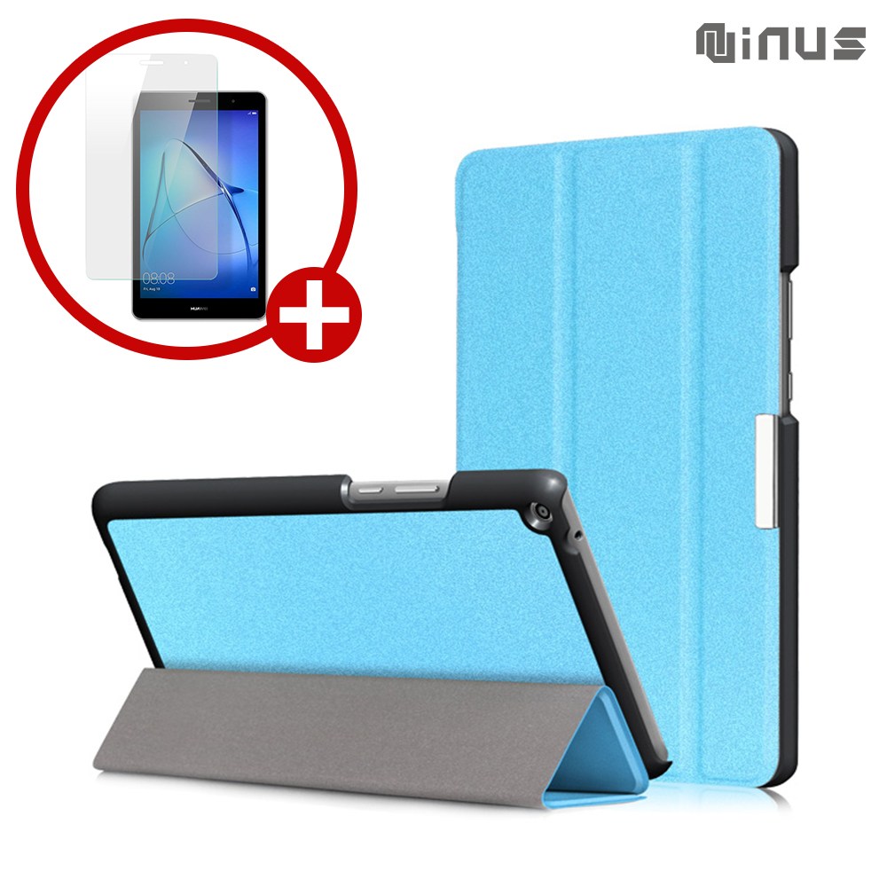 화웨이 미디어패드 T3 8.0 태블릿 가죽/북커버/스마트/아머 케이스 + 강화유리, 스마트_블루(+강화유리1매), 1개 14,900원