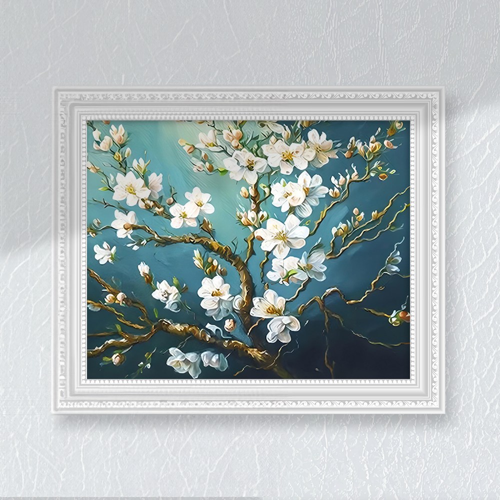 화이트트리 꽃그림 풍경화 DIY 그림그리기 미술 인테리어 액자 캔버스 유화세트 9,900원