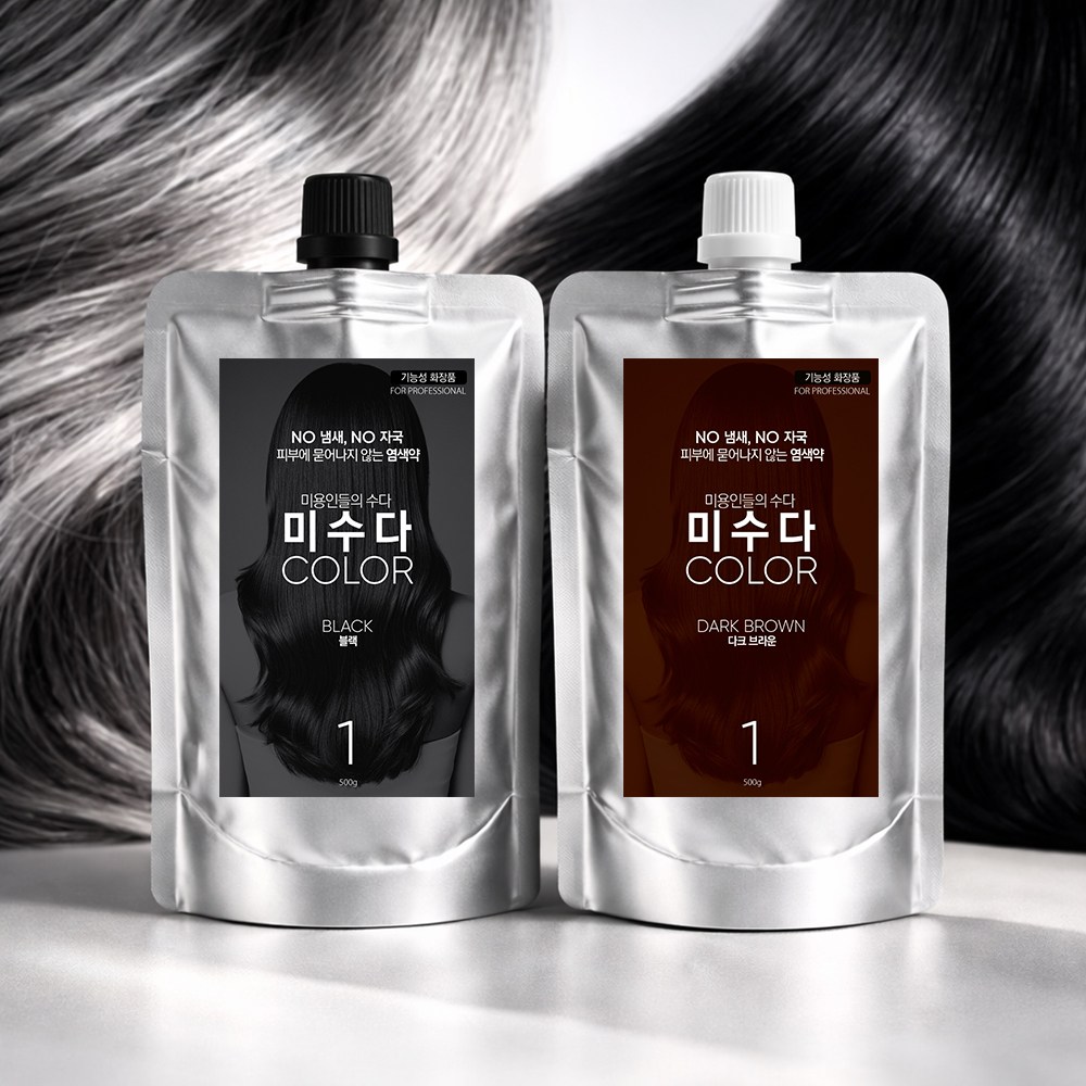피부에 묻지 않는 셀프 새치염색 대용량 500g 프리미엄 새치커버 염색약 자연스러운 컬러, 1개, 블랙 26,000원