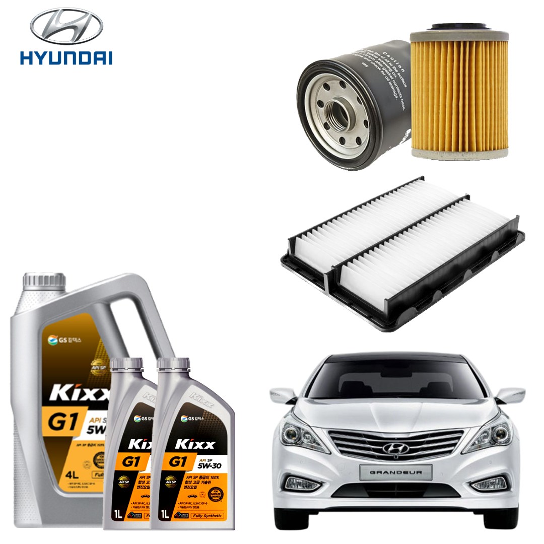 그랜저HG 3.0 가솔린 LPG 합성 엔진오일세트 킥스 G1 에어필터 오일필터 순정형 호환, 6L, 5w30, 1세트 57,540원