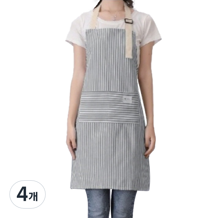 누심비 줄무늬 앞치마, 그레이, 4개 15,100원