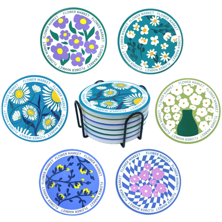 IAWI 원형 규조토 컵받침 세트 물기흡수 티코스터, 1개 12,000원