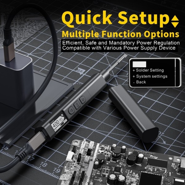 PTS245 140W 고출력 인두기 다중 및 타입-C 인터페이스가 있는 지능형 디지털 스테이션 67,900원