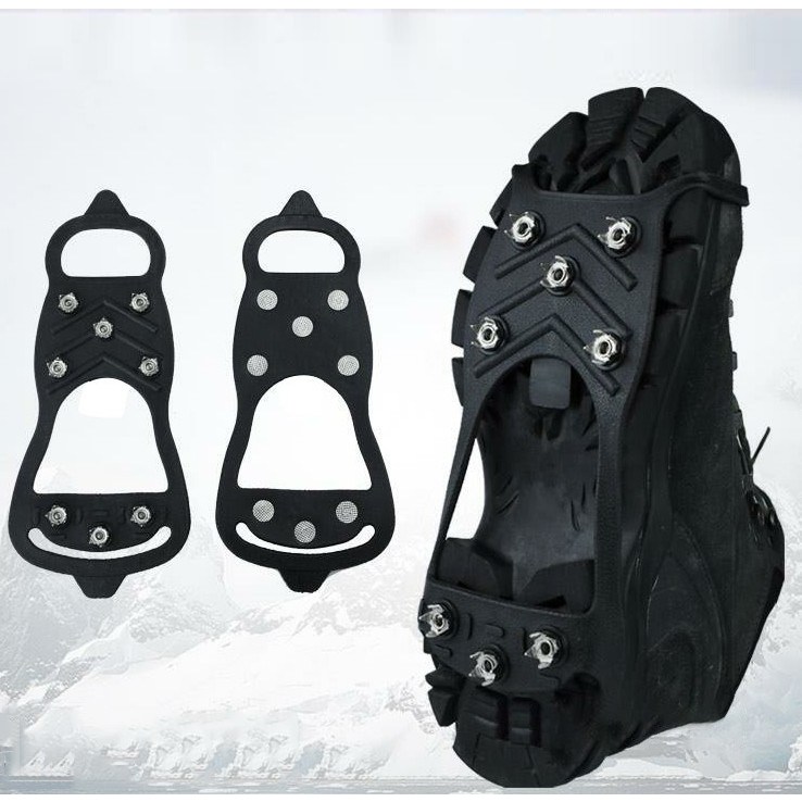 [인사이드몰] 아이젠 도시형 미끄럼방지 빙판길 등산용 휴대용 8핀 스파이크, 블랙 5,400원