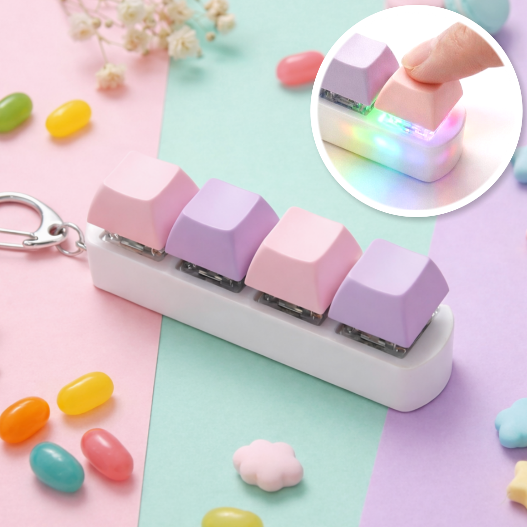 폴케이 스위트 키캡 키링 프리미엄 청축 4구 LED 불빛 13,500원