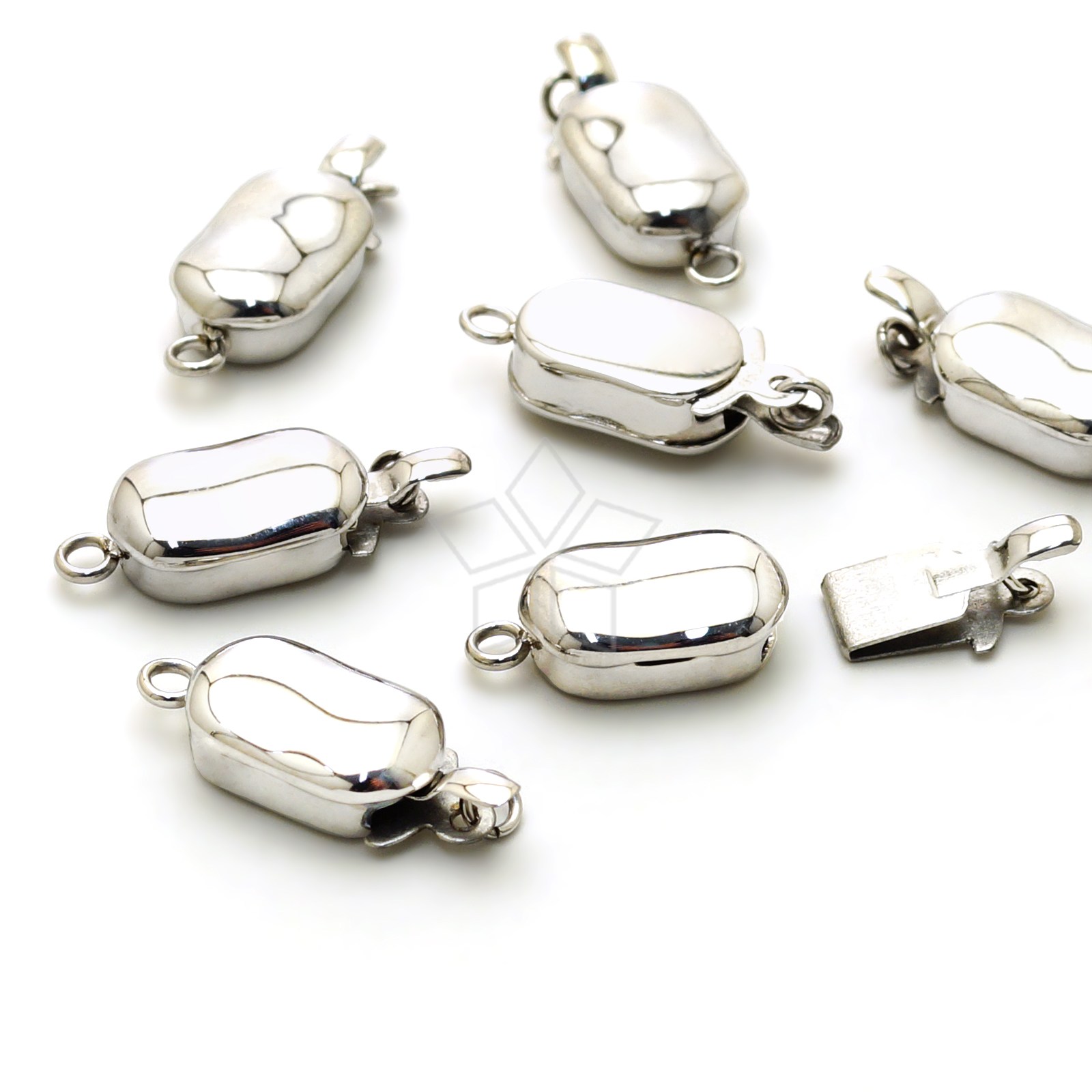 [엔비즈] 써지컬스틸 원터치장식 진주목걸이용 원석팔찌용 뒷장식 7x18mm 무도금실버 써지컬 악세사리 부자재 7,600원