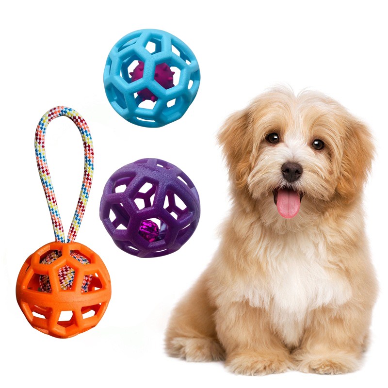 Equator 반려견 놀이 방울 끈 TPR 강아지 장난감 공 3종, 1세트, 주황색,보라색,파란색 9,400원