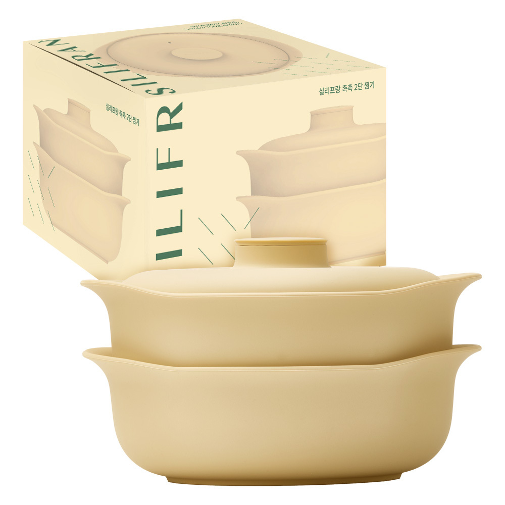 실리프랑 에코 실리콘 촉촉 2단 찜기, 버터베이지, 1개, 전자레인지 2단찜기 54,900원