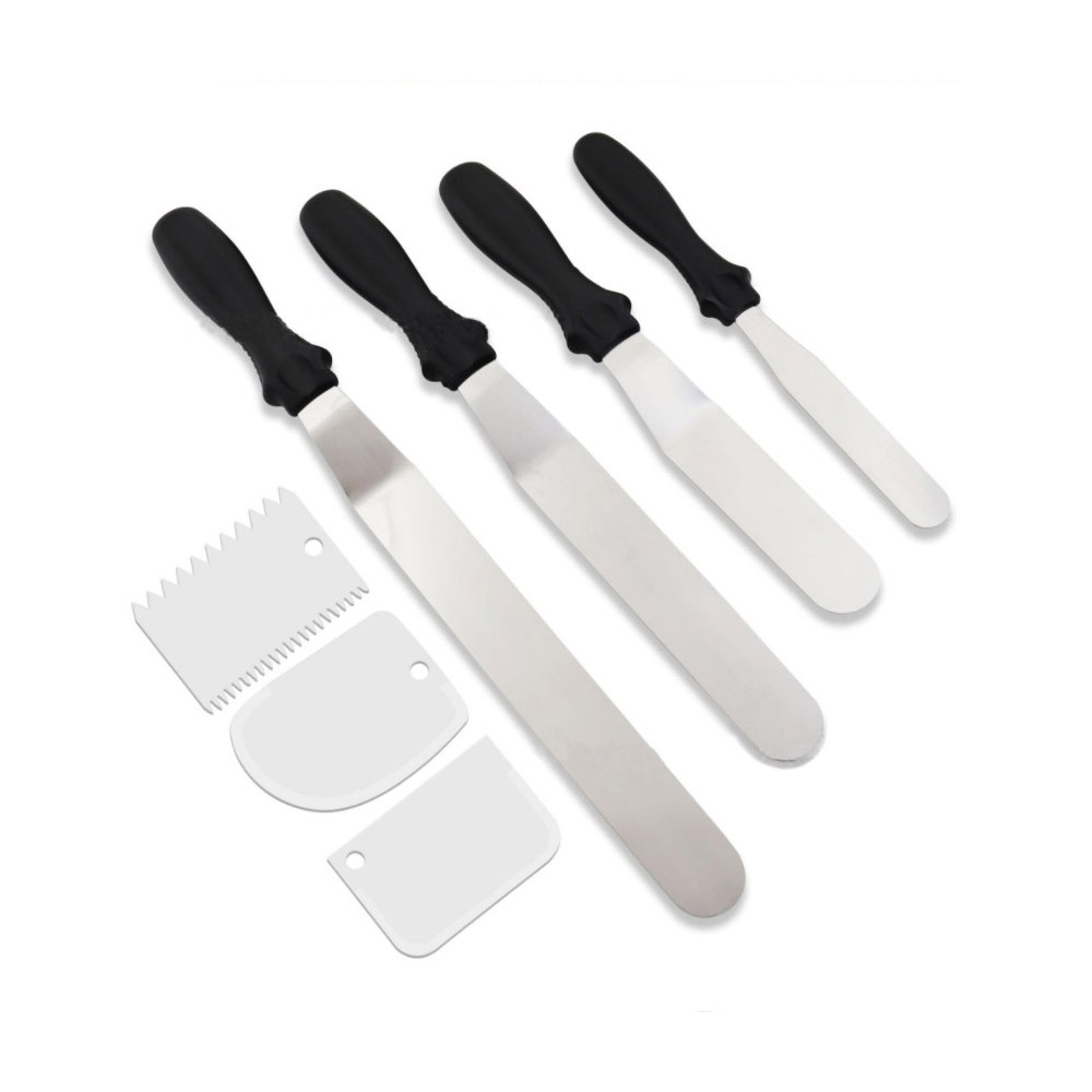 케익만들기 도구 스페츌러 4종 + 스크레이퍼 3종 세트, 혼합색상, 1세트 13,500원