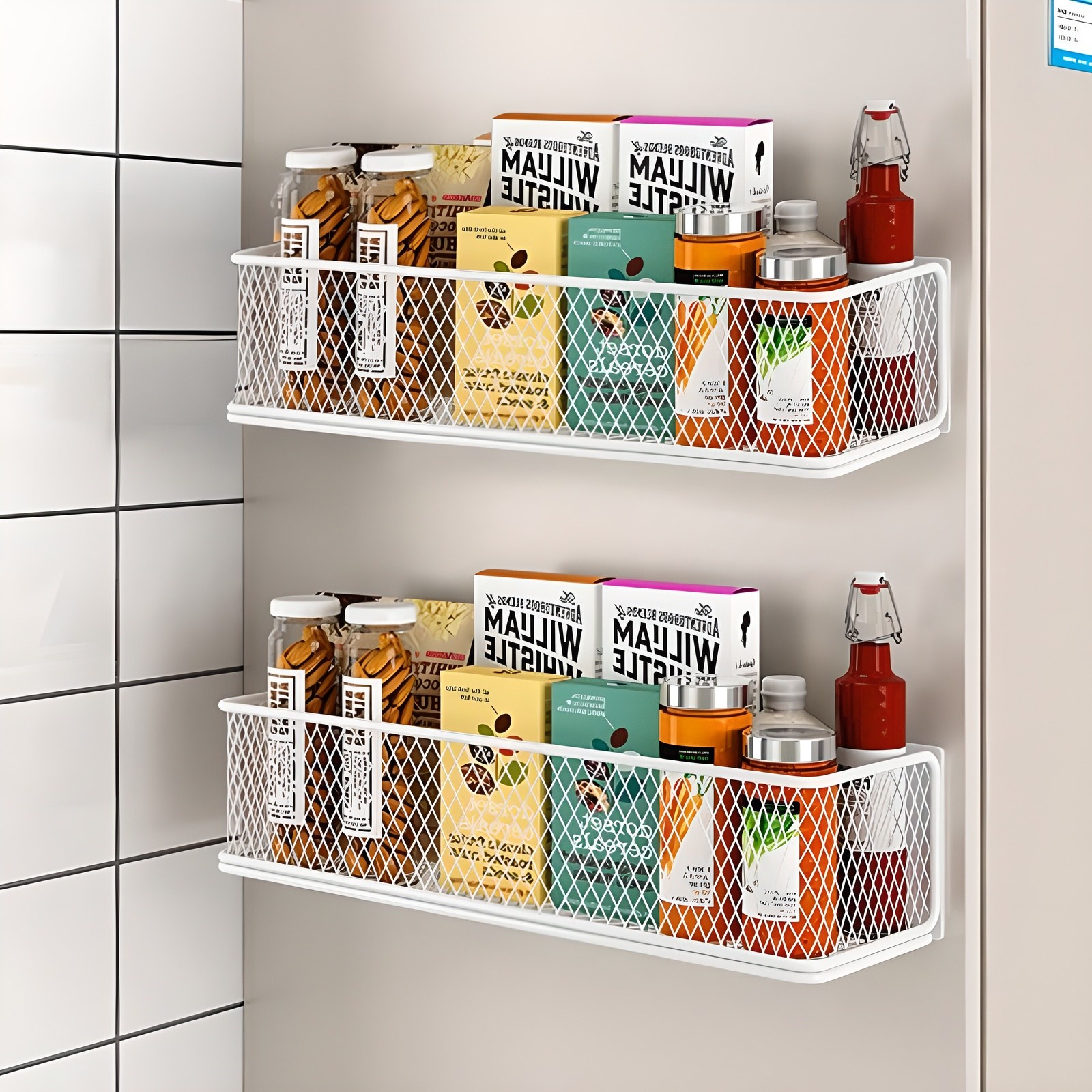 Allilio 냉장고 자석 선반 현관문 세탁기 수납 선반 양념병 수납 냉장고 사이드랙 15,890원