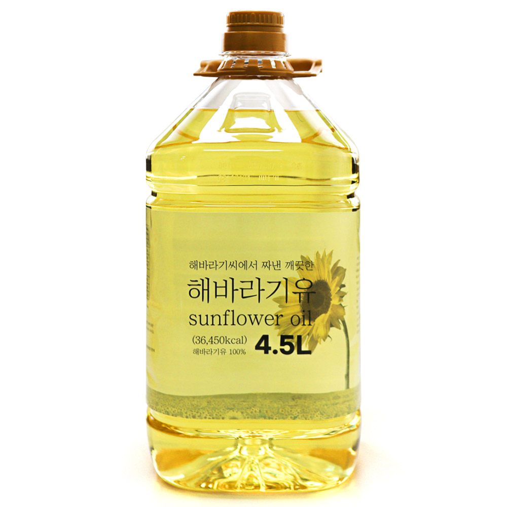 해바라기유 해바라기씨유100% 식용유 업소용 대용량, 4.5L, 1개 27,900원