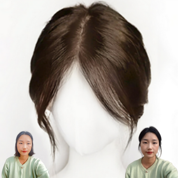 씨엔와우 여성정수리 100%인모 수제 메쉬 부분 가발 62,900원