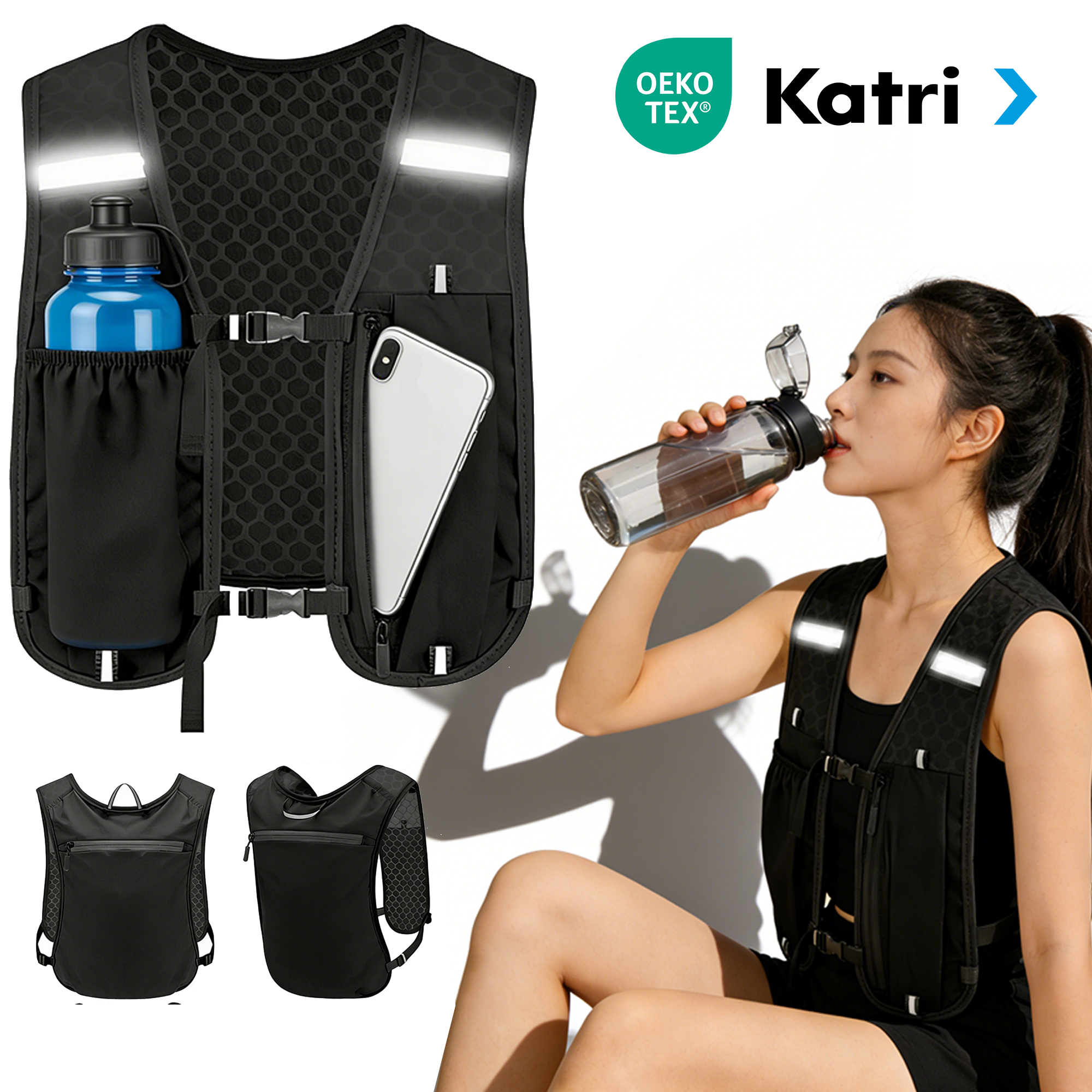 SEVOREN 초경량 스포츠 전용 베스트 러닝 등산 트레일 마라톤 조끼 안전 반사 스트립 적용 15,900원