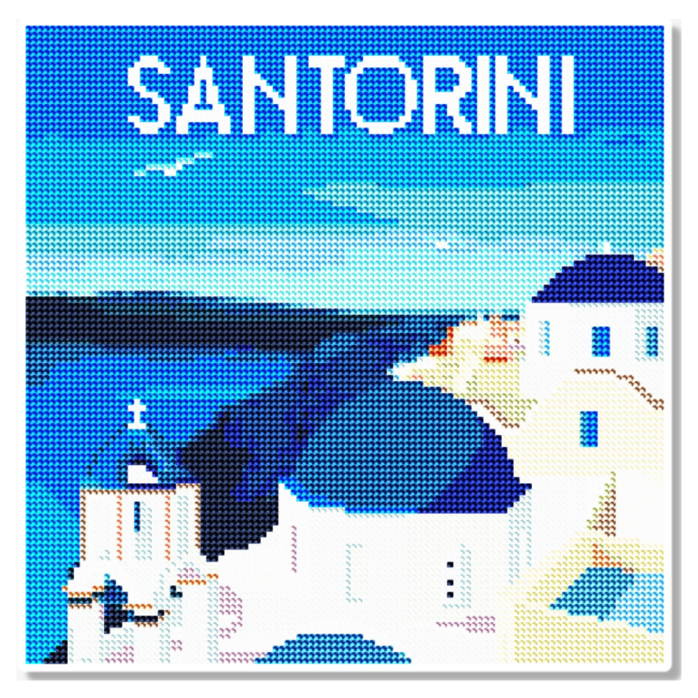 모모픽스페인팅 캔버스형 AB비즈 보석십자수 세트 30 x 30 cm, DC33산토리니, 1세트 18,800원
