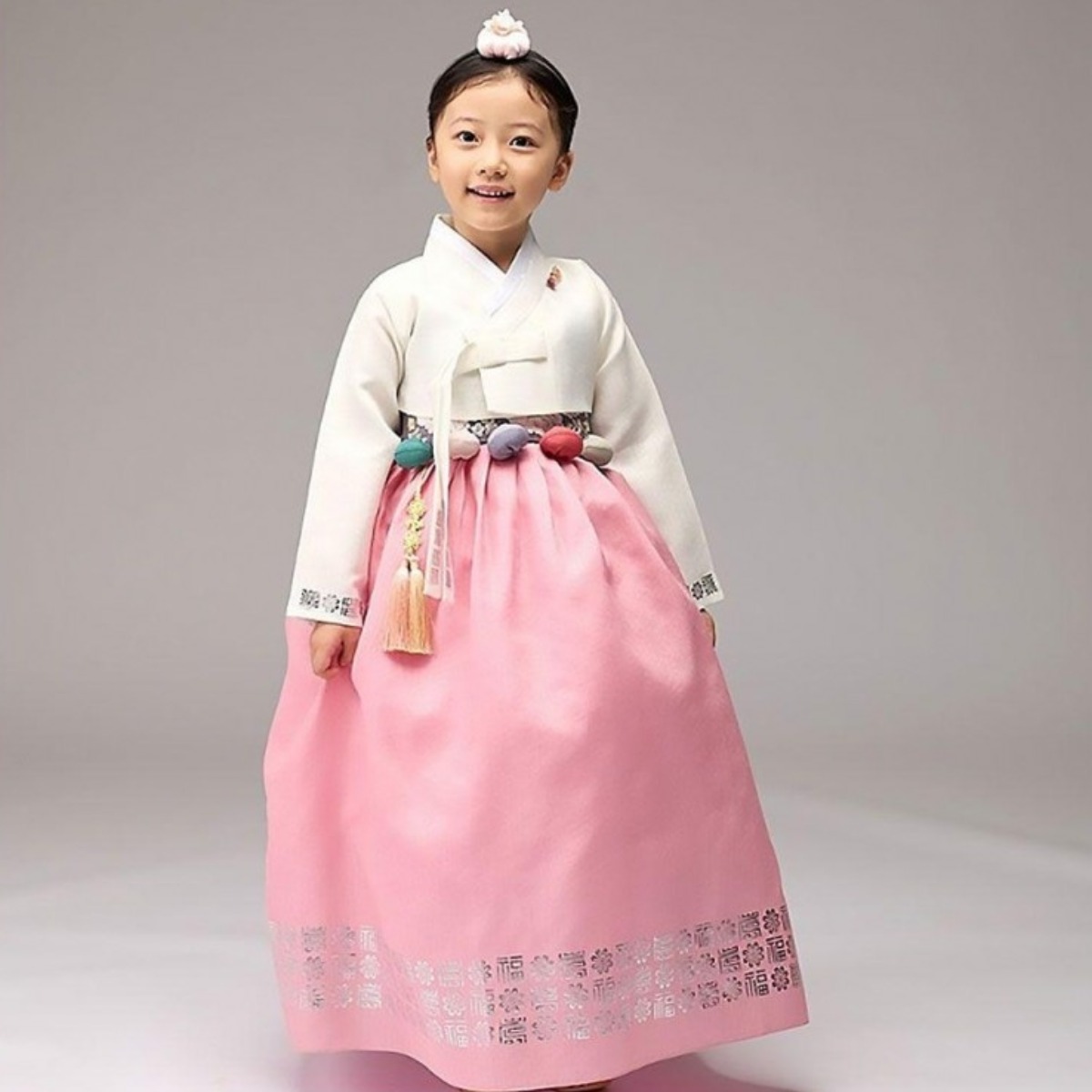 여아 아동한복 수복은박 아이저고리+분홍치마+브로찌 176,000원