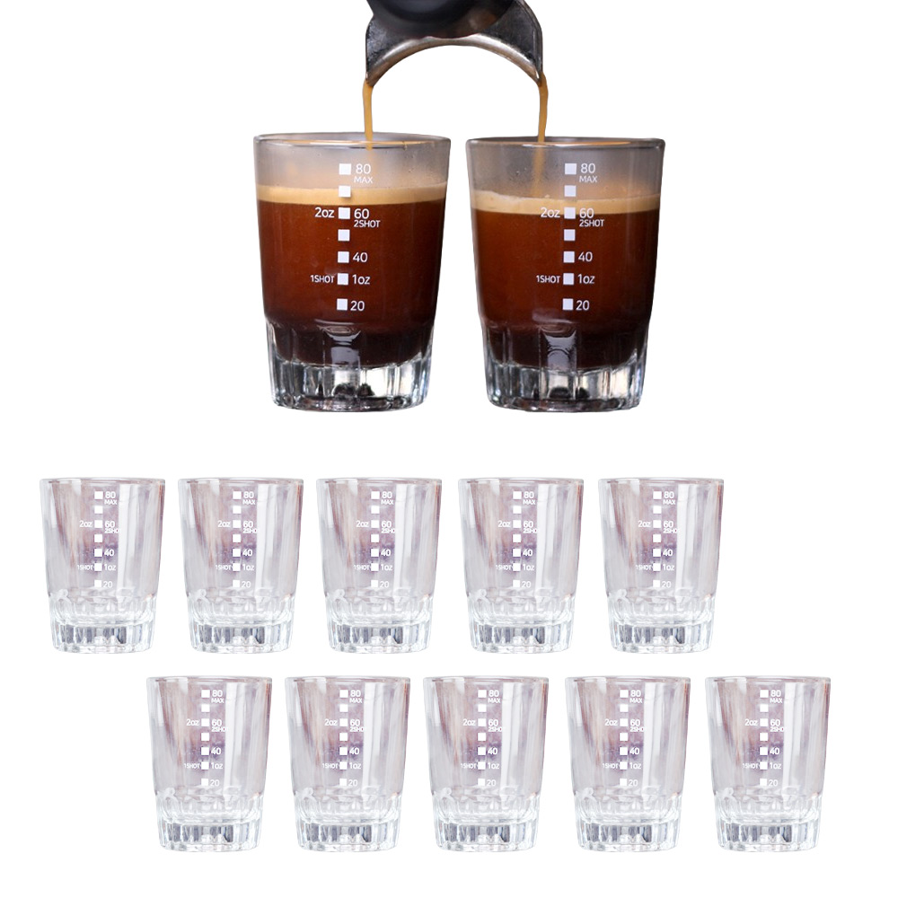 글라스 에스프레소 라인 샷잔 80ml 눈금 스퀘어 샷잔 커피샷잔, 10개, 단일 9,840원