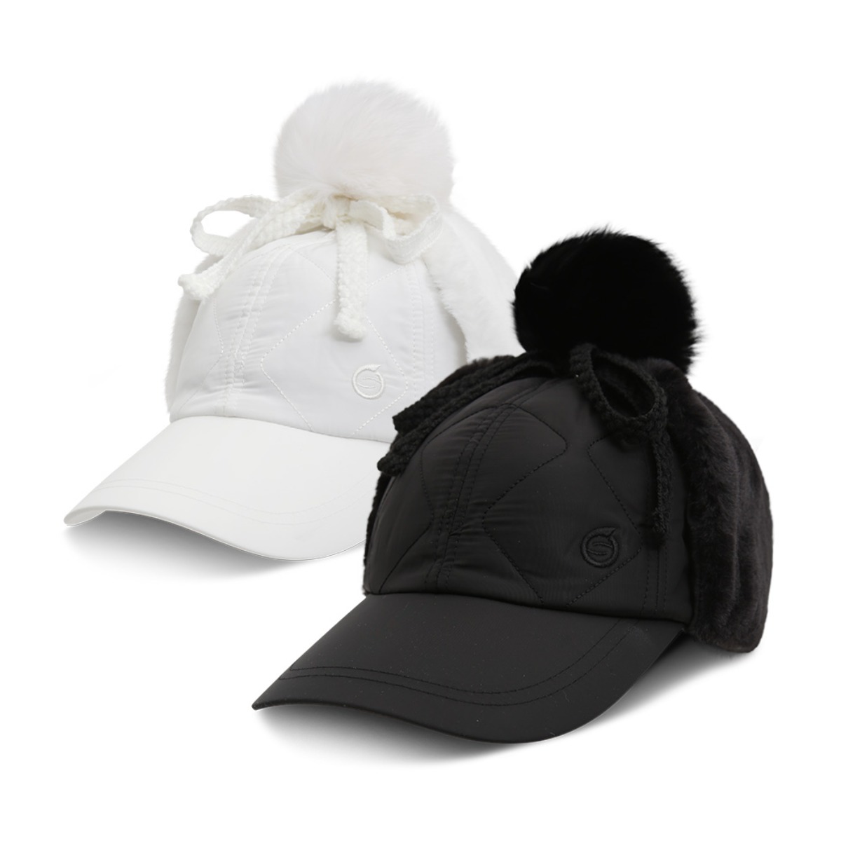 선덜랜드 여성 퀼팅 방한 리본 골프모자 - SLL2WCP171, 화이트, 1개 29,900원