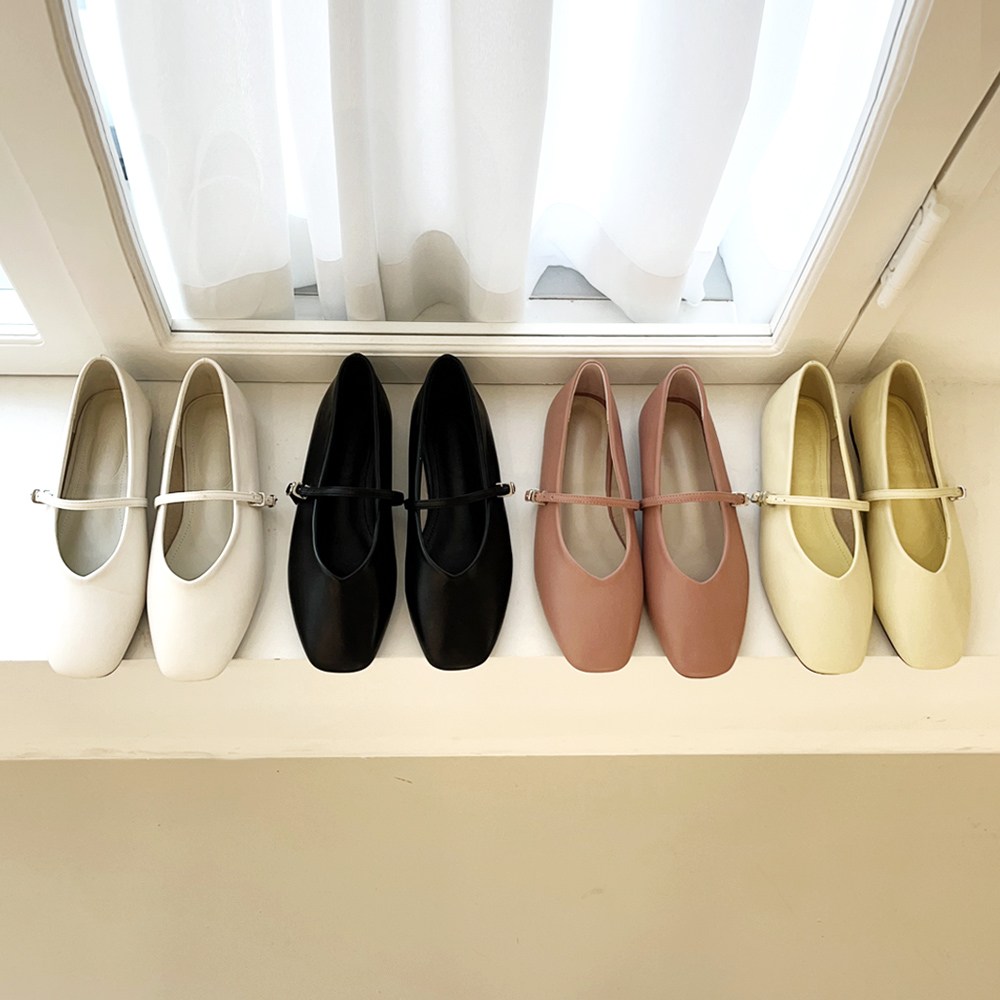 로로메리 슈아 스퀘어토 메리제인 여성 여자 플랫 슈즈 단화 가죽 데일리 하객 푹신 (4color) 25,900원