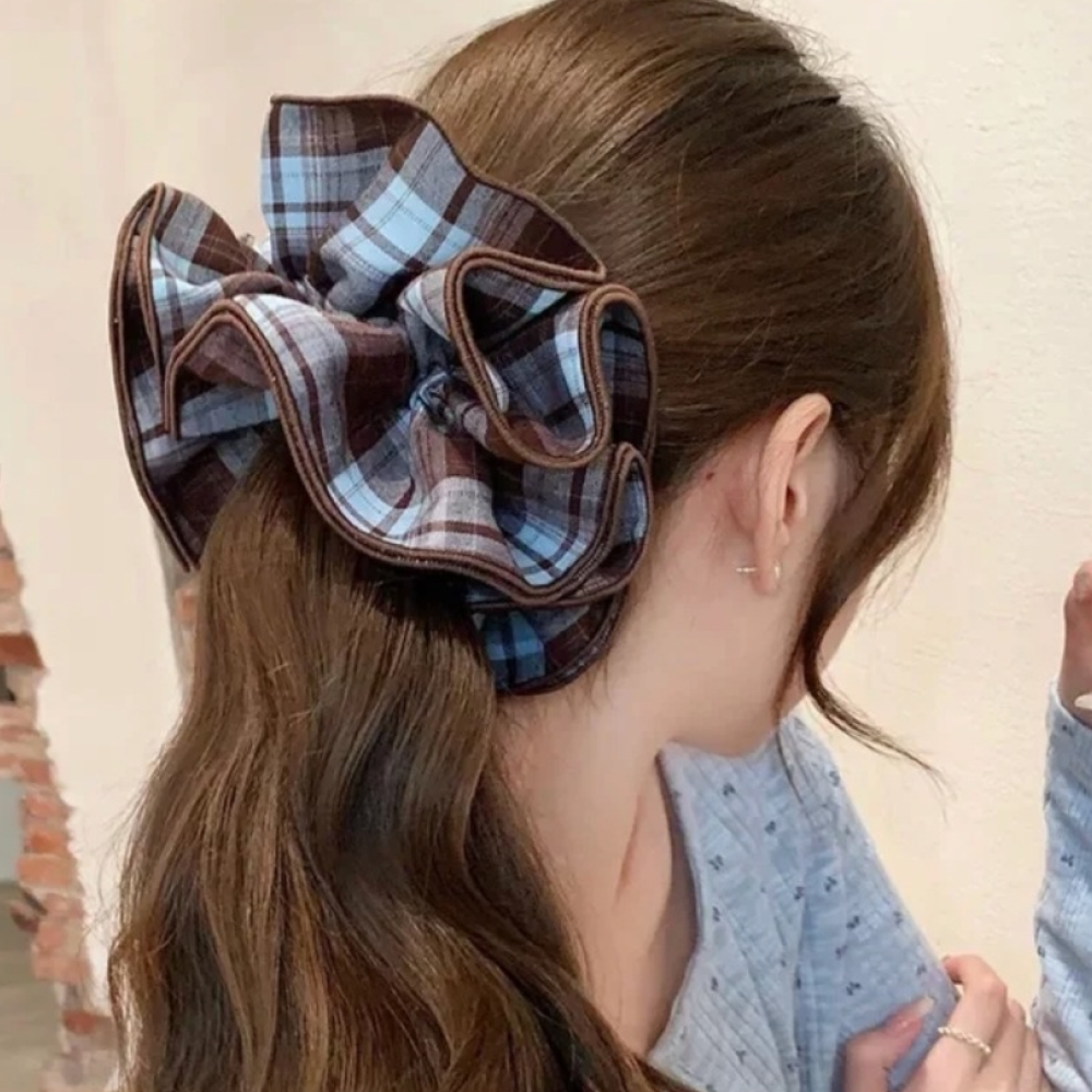 모미엘 18cm 프리미엄 스크런치 4겹 풍성한 왕곱창 빅사이즈 대형 머리끈 13,800원