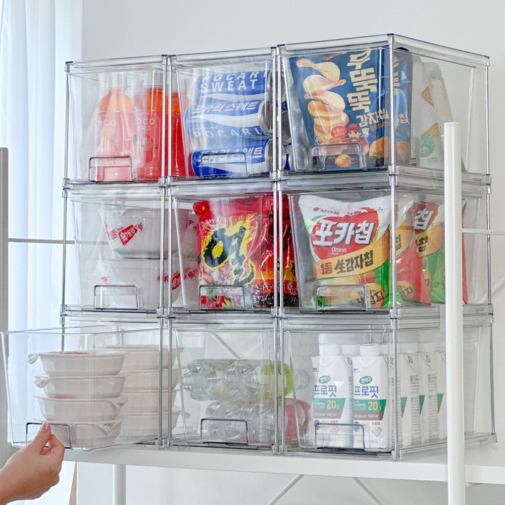 [정리전문가추천] 1+1 루시아이 적층식 실버 프레임 팬트리 정리함 28,060원