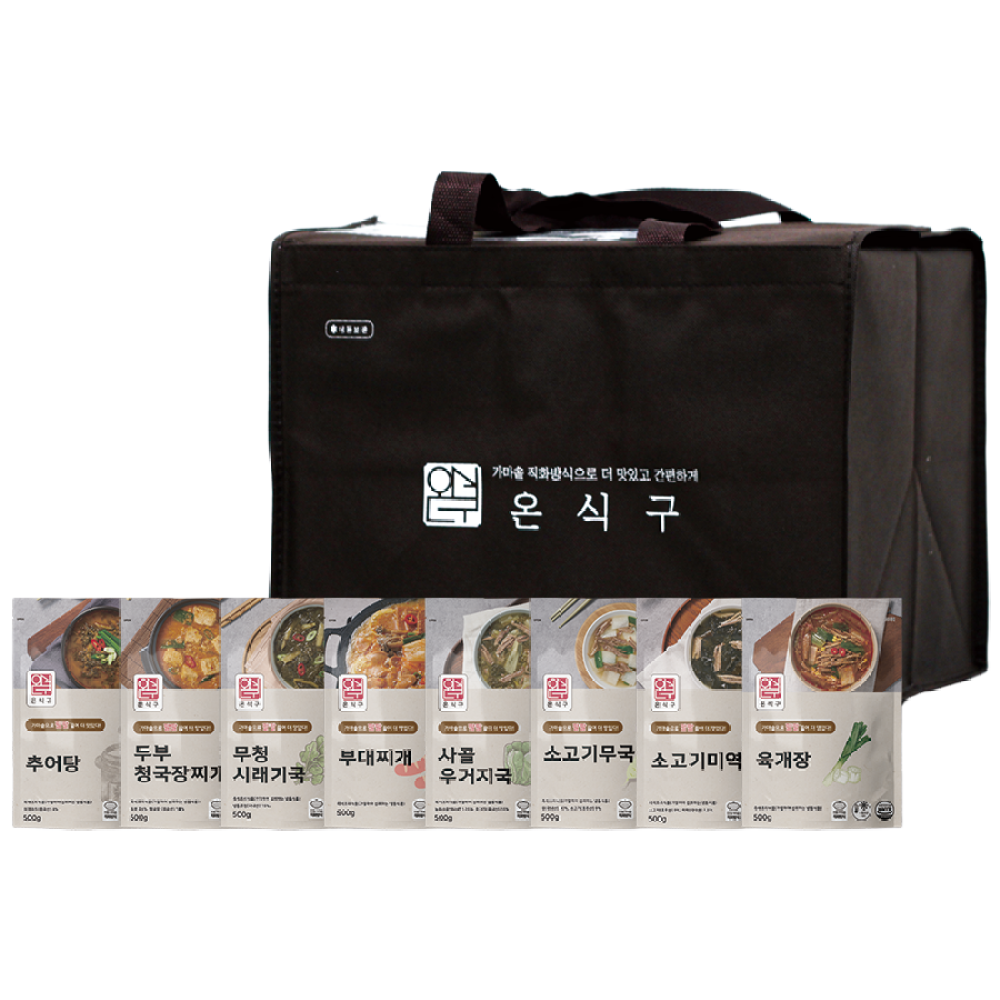 [무료배송/부직포 가방 증정] 대천어가 온식구 즉석국 밀키트 8종 간편국 선물세트, 1세트, 500g 59,900원