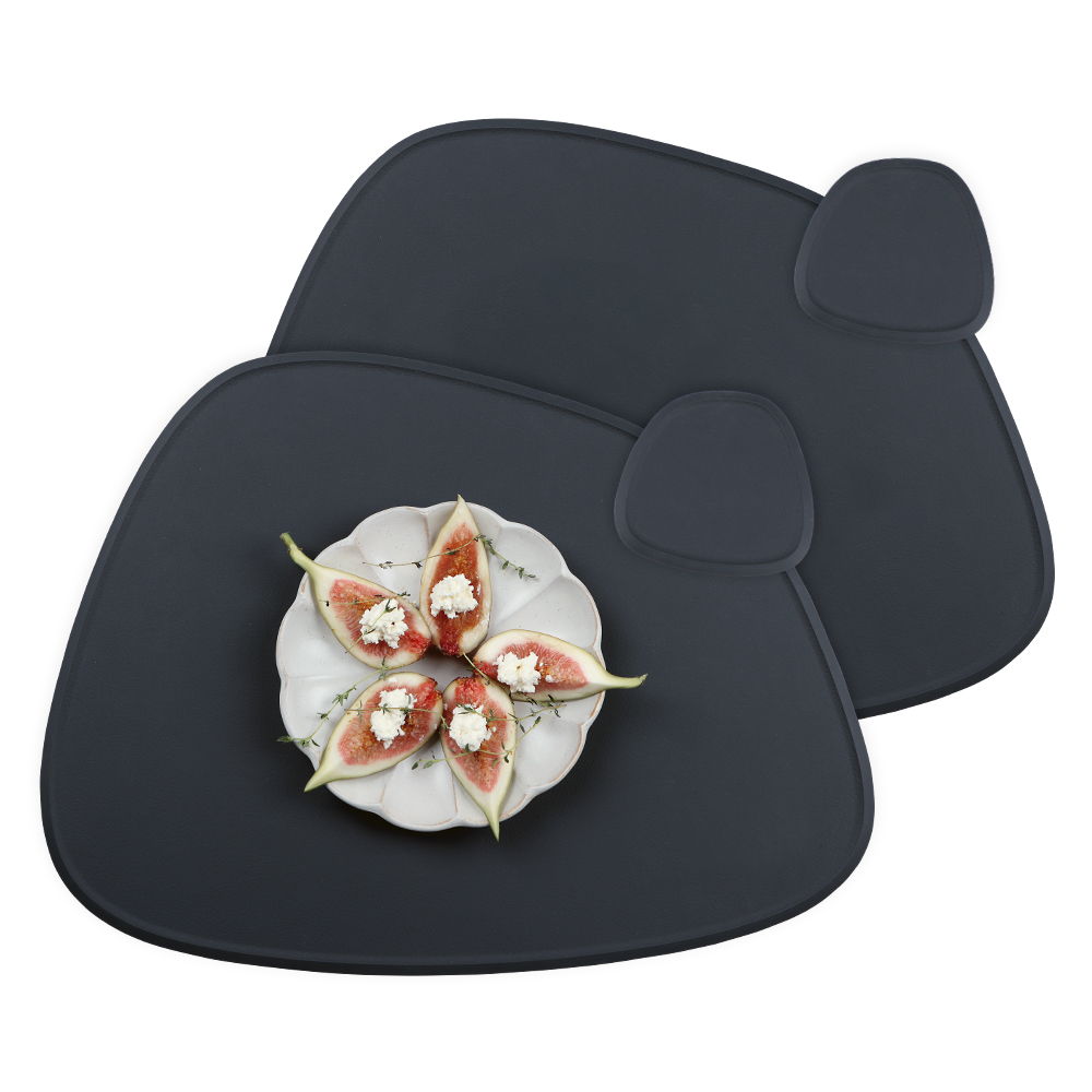인콕 실리콘 테이블매트 2p + 티코스터 2p 세트, 블랙, 가로 425mm x 세로 320mm x 두께 2mm, 1세트 20,540원