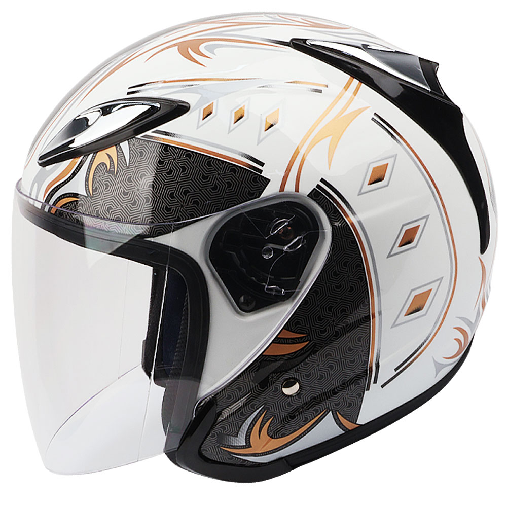 오토바이 스쿠터 경량 오픈 페이스 헬멧 아레스 반모 공용 바이크핏, B.아레스 골드-유광 화이트 XL 34,900원