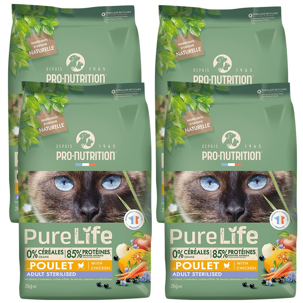 (향균삽 증정) 퓨어라이프 캣 중성화 치킨 그레인프리 체중관리 저칼로리 고양이사료, 2kg, 4개, 닭 130,000원