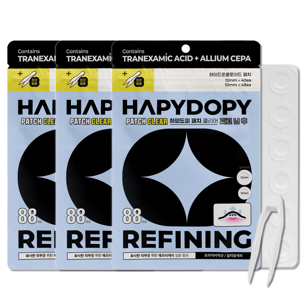 하피도피 트러블 패치 클리어 하이드로콜로이드 생활방수 여드름 뾰루지 스팟패치 애프터케어, 88개입, 3개 18,900원