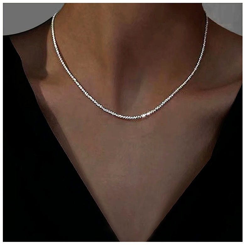 FANSYLI 목걸이줄 기본 레이어드 얇은 은도금 목걸이 행운 재물운 은체인 실버목걸이 초커목걸이 여자친구생일선물 0326JLL034 14,150원