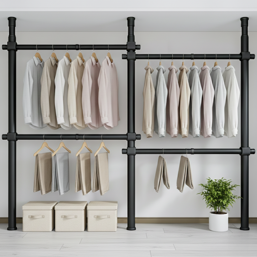 32파이 와이드 4단 행거 튼튼한 고정식 시스템 행거 45,700원