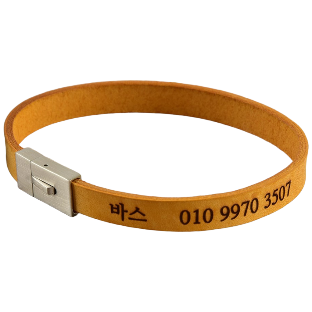 리얼가죽 강아지 고양이 1cm 폭 목걸이 각인인식표 18,700원