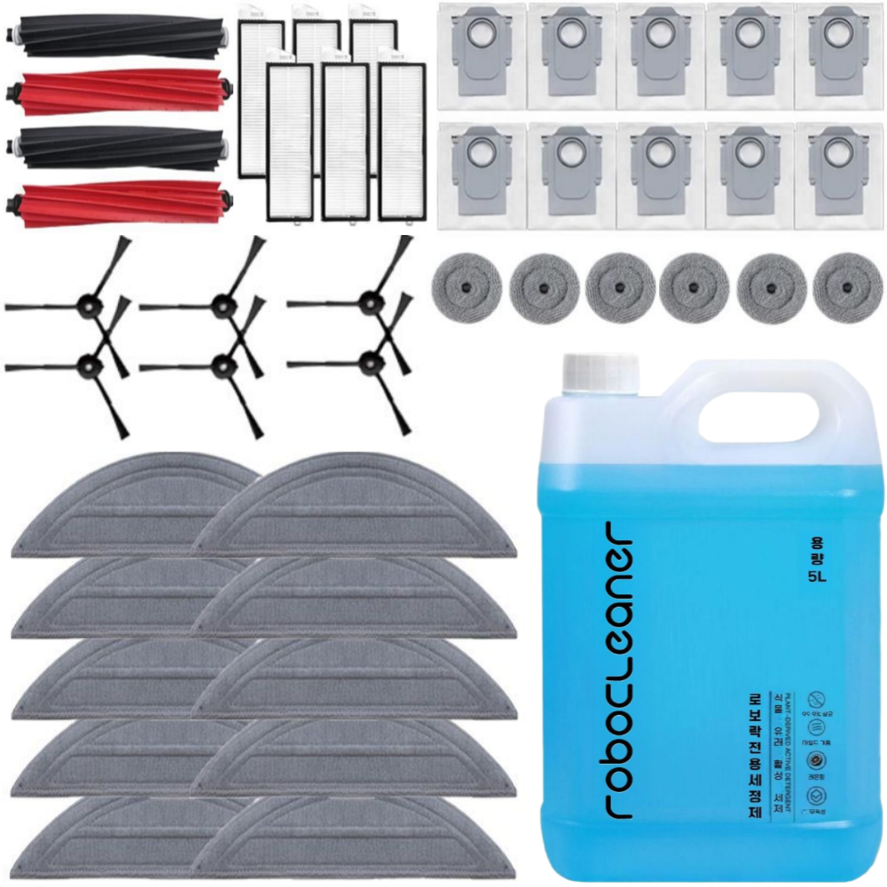 로보락 S8 Maxv Ultra 소모품 세제 물걸레 먼지봉투 필터 브러쉬 호환, 1개, 1년 세트 65,800원