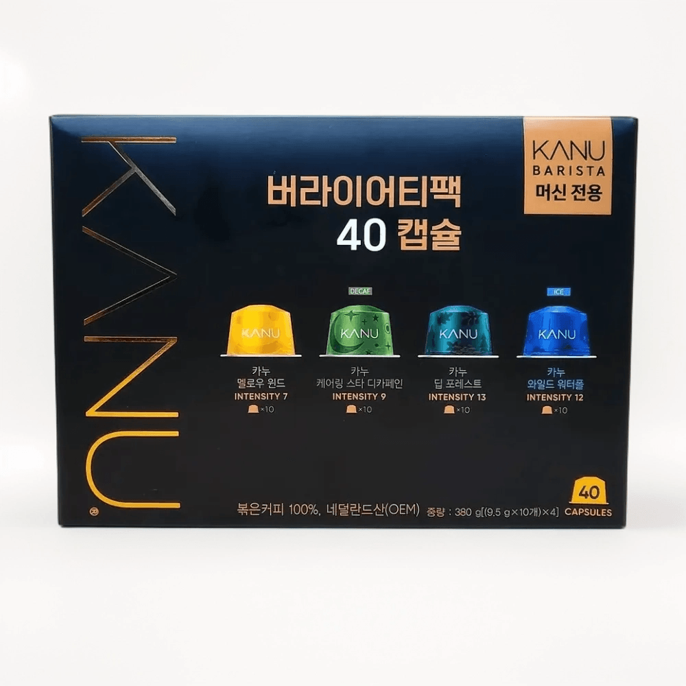 카누 바리스타 캡슐커피 버라이어티팩 40캡슐 머신전용 캡슐, 1박스 48,600원