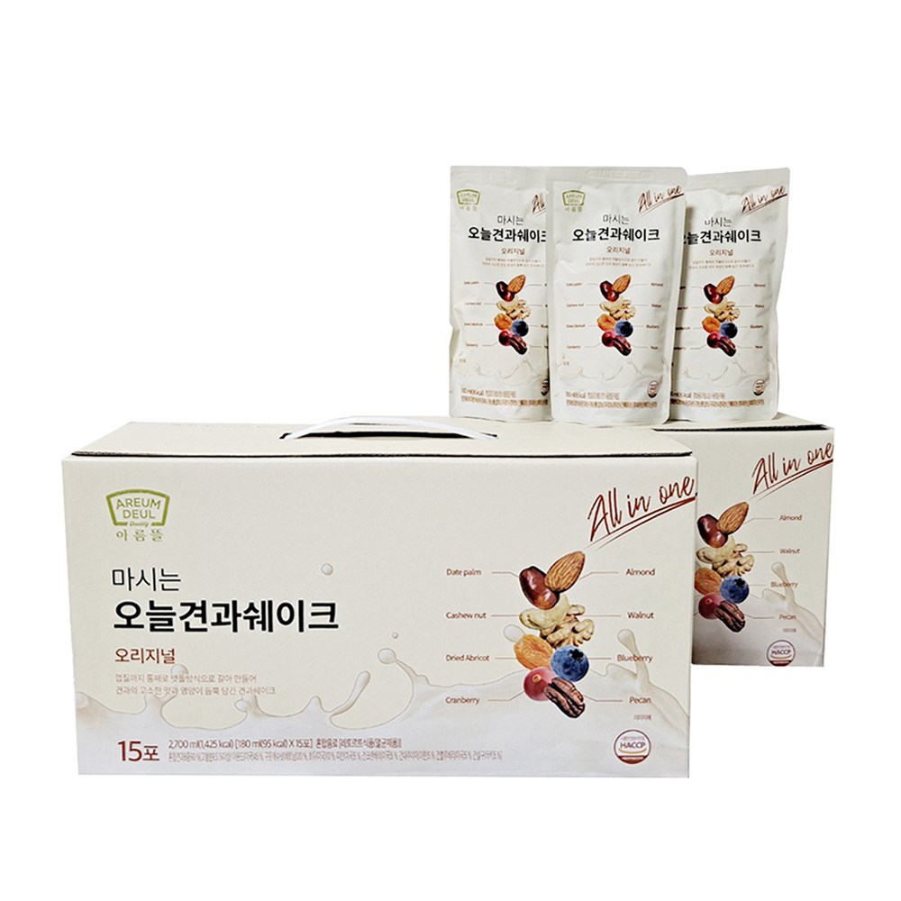 마시는 오늘 견과 쉐이크 아름뜰, 15개, 180ml 36,500원