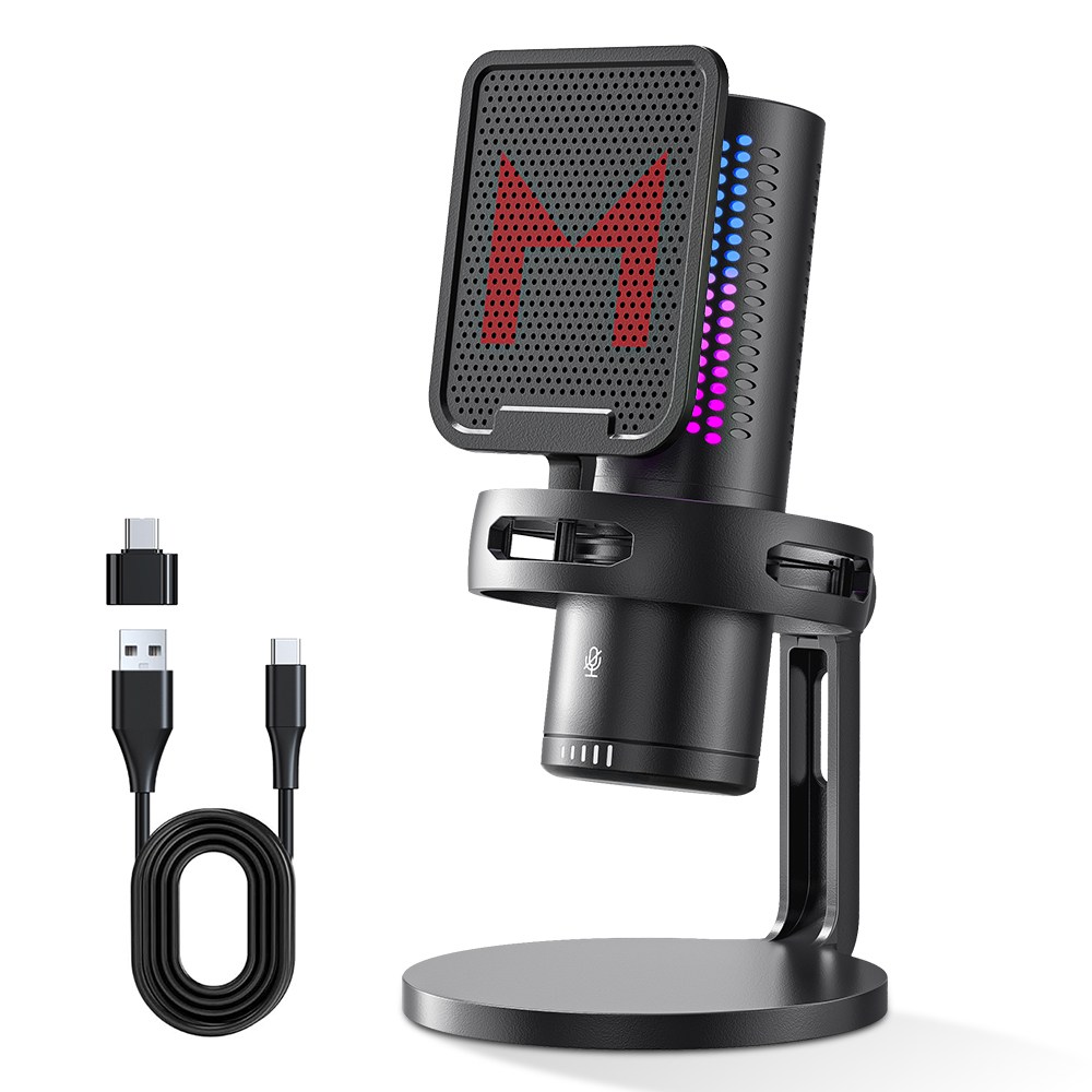 Mankiw맨큐 원터치 음소거 방송용 게이밍용 콘덴서 마이크 노이즈캔슬링 녹음 지원 가능 불륨 노브 탑재 가성비 고성능 마이크, 블랙 49,800원