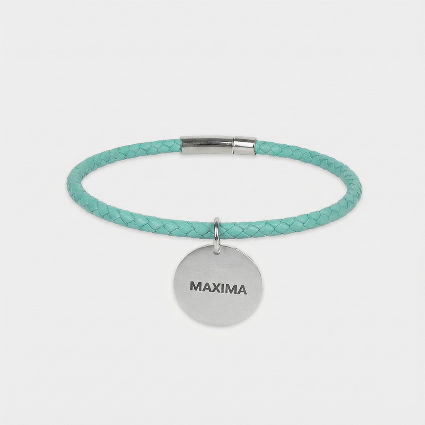 MX PET 가죽 매듭 목걸이 인식표 329X MINT 민트 깊은 양면 각인, 1개, 버튼라운드바-실버 28,900원