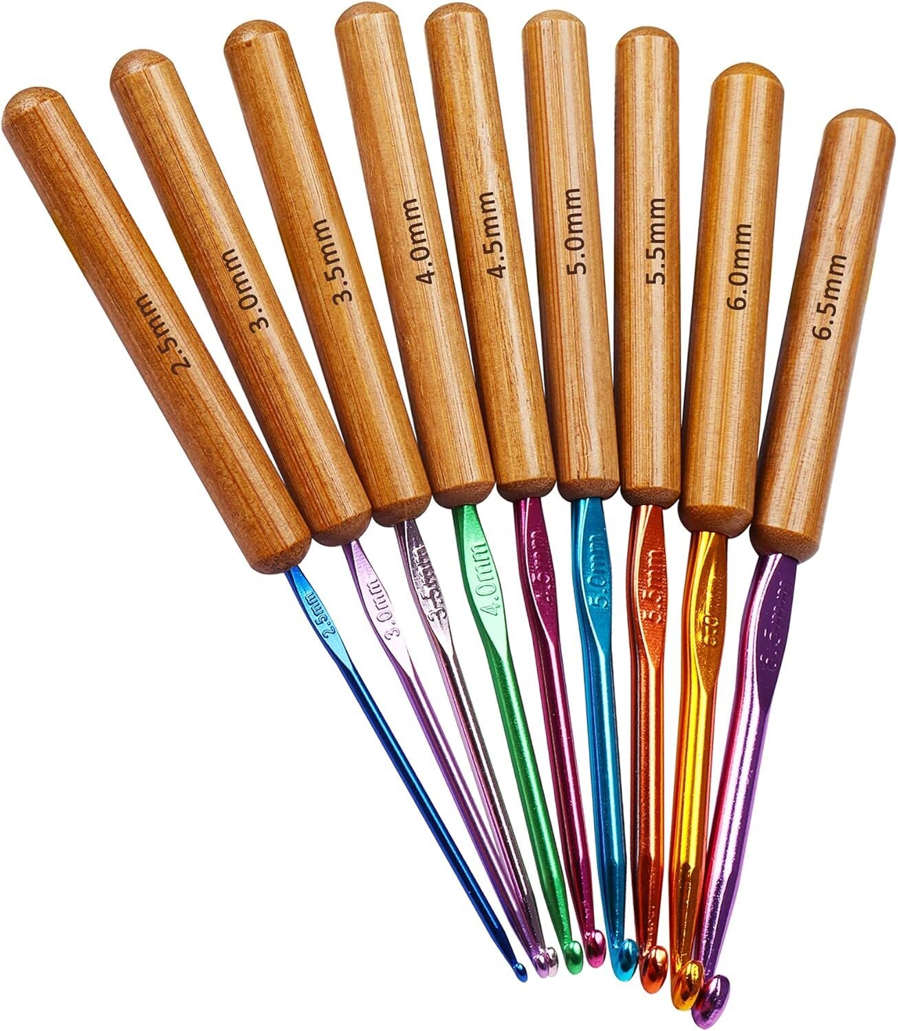 쿠페이 대나무 코바늘 편안한 그립감 6.7인치 세트 긴 알루미늄 샤프트 인체공학적 디자인의 고급 뜨개질 및 용품 41,160원